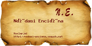 Nádasi Enciána névjegykártya